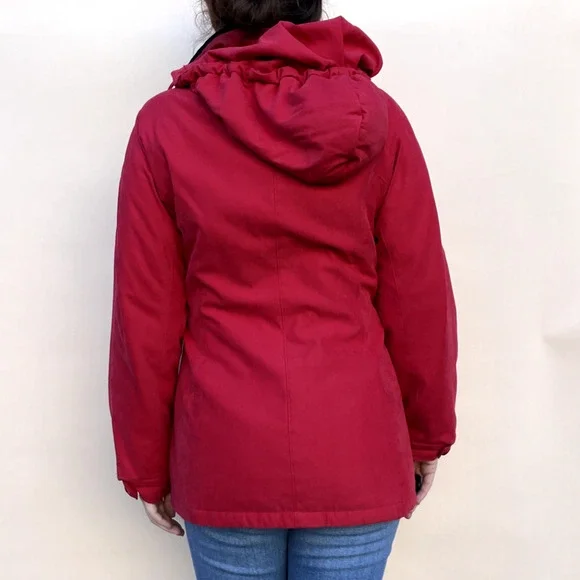 Vintage JNY Jones New York Jacket Women's S Red Removable Hood Full Zip 90s‎ - Picture 12 of 15